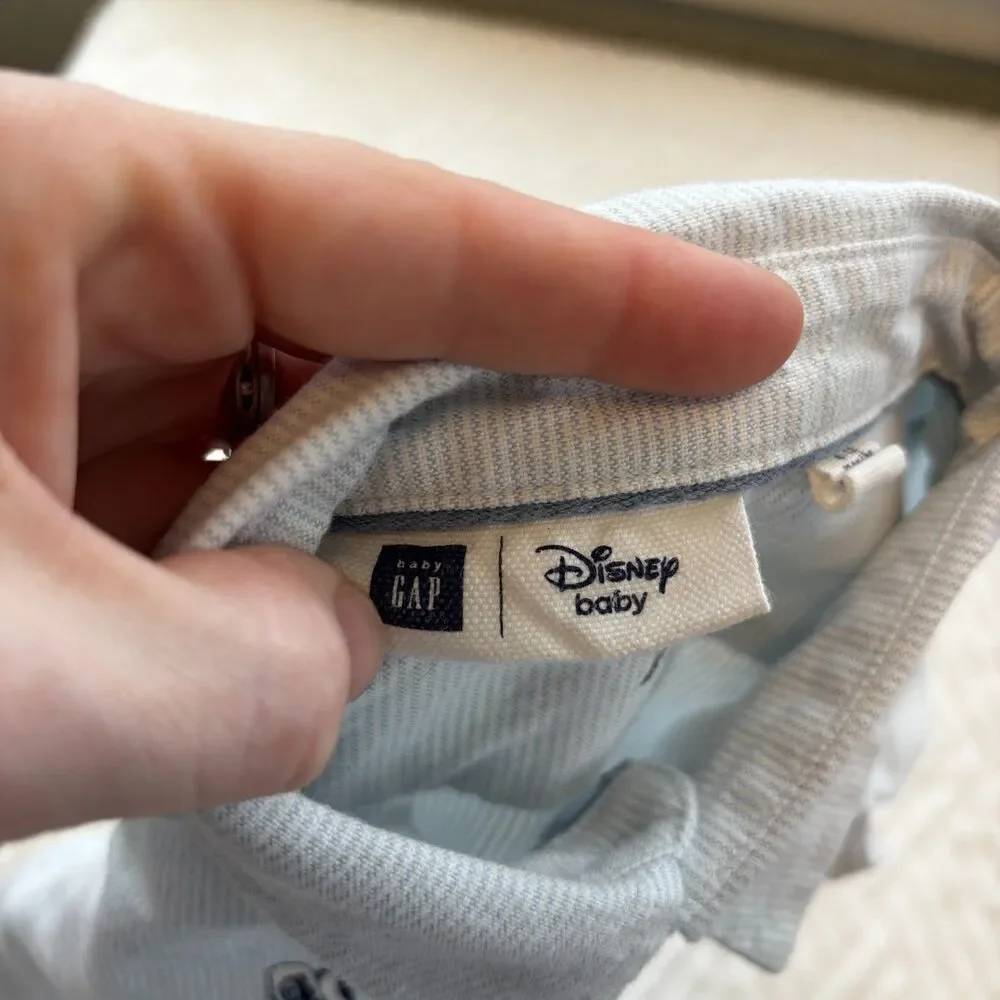 Baby Gap Disney Bambi Woodland Animals Button Up Shirt 6-12M Long Sleeve